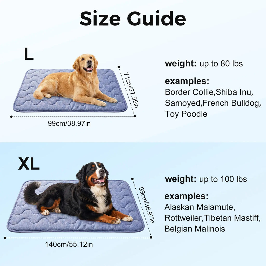 Dog Cooling Pad - Washable Non-Slip Nylon Mat for Large Dogs (Thin & Thick Options)