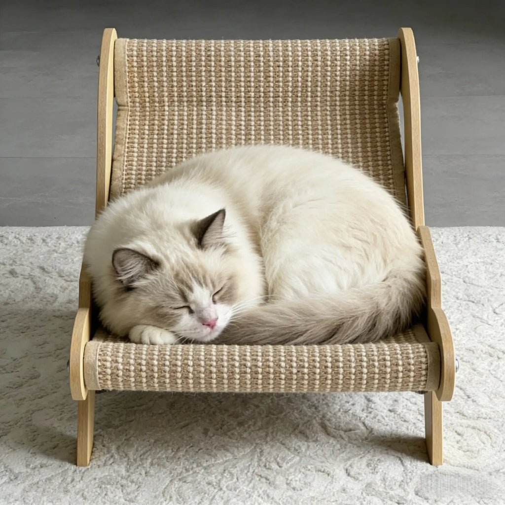 Multi-Functional Cat Scratching Rocker Bed - Natural Jute Indoor/Outdoor Pet Furniture (53x33x32cm)