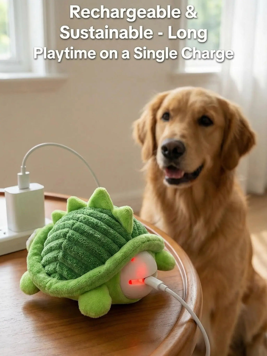 Motion Activated Interactive Dog Ball - Rechargeable Automatic Rolling Squeaky Toy for Dogs & Cats