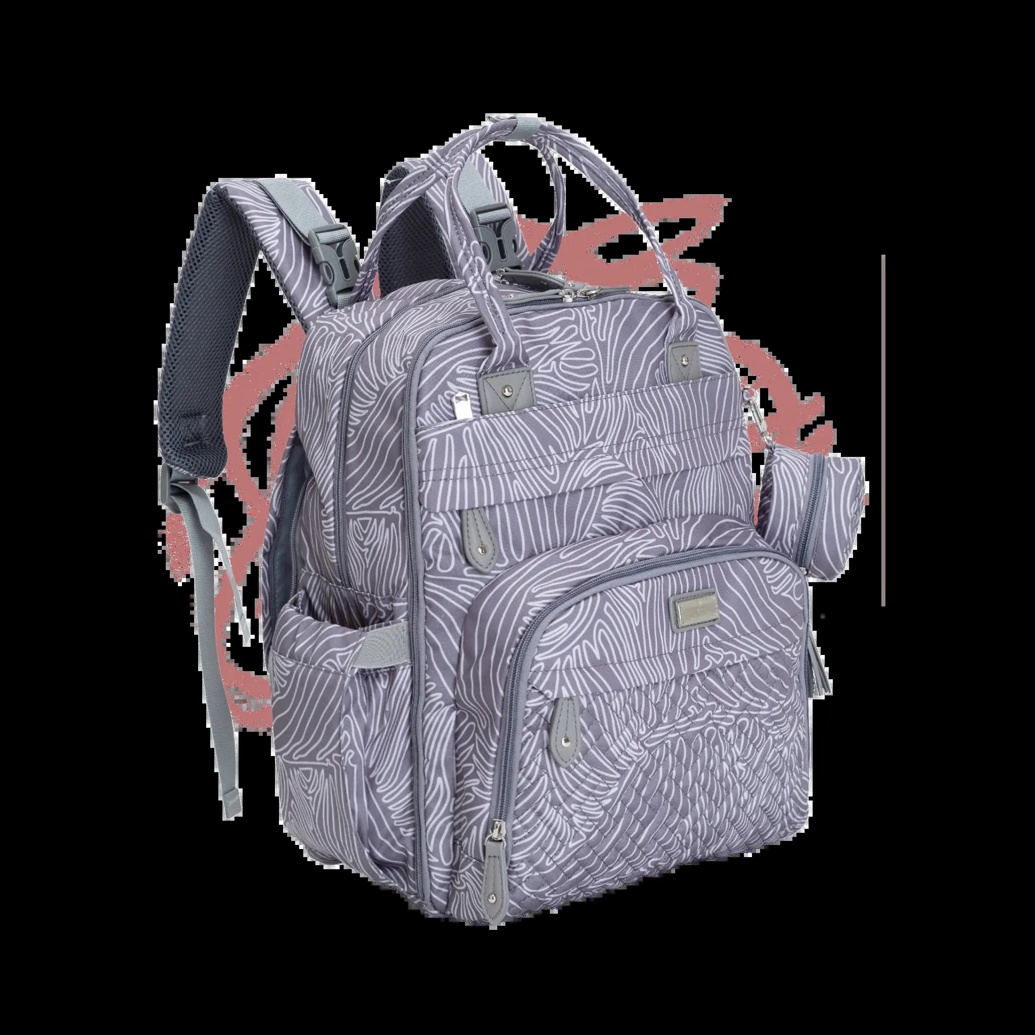 Babbleroo Original Diaper Bag - Waterproof Multi-Functional Travel Tote with Changing Pad for Moms