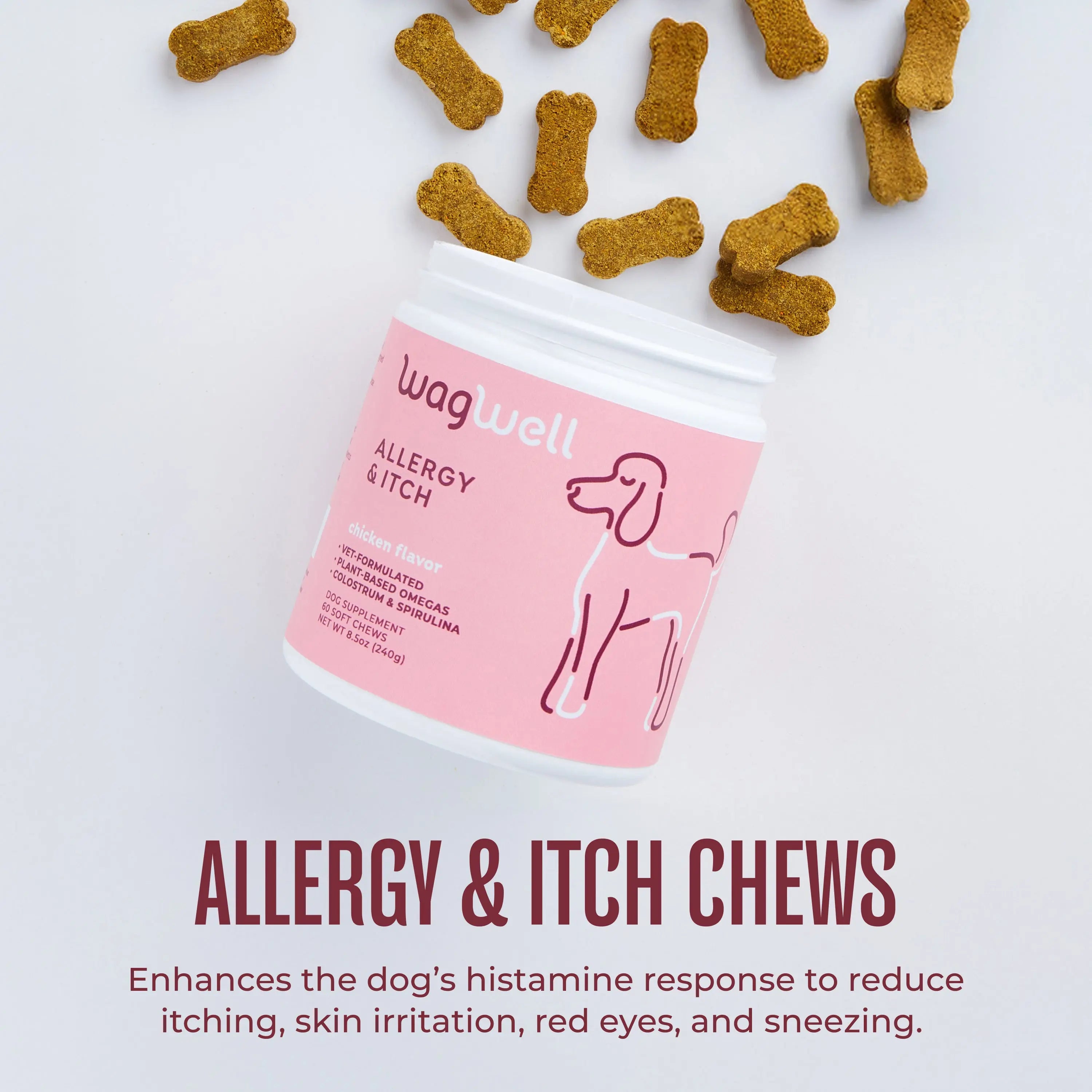WAGWELL Itchy Pup Bundle (Dog Allergy & Itch Chews + Cleansing Wipes)