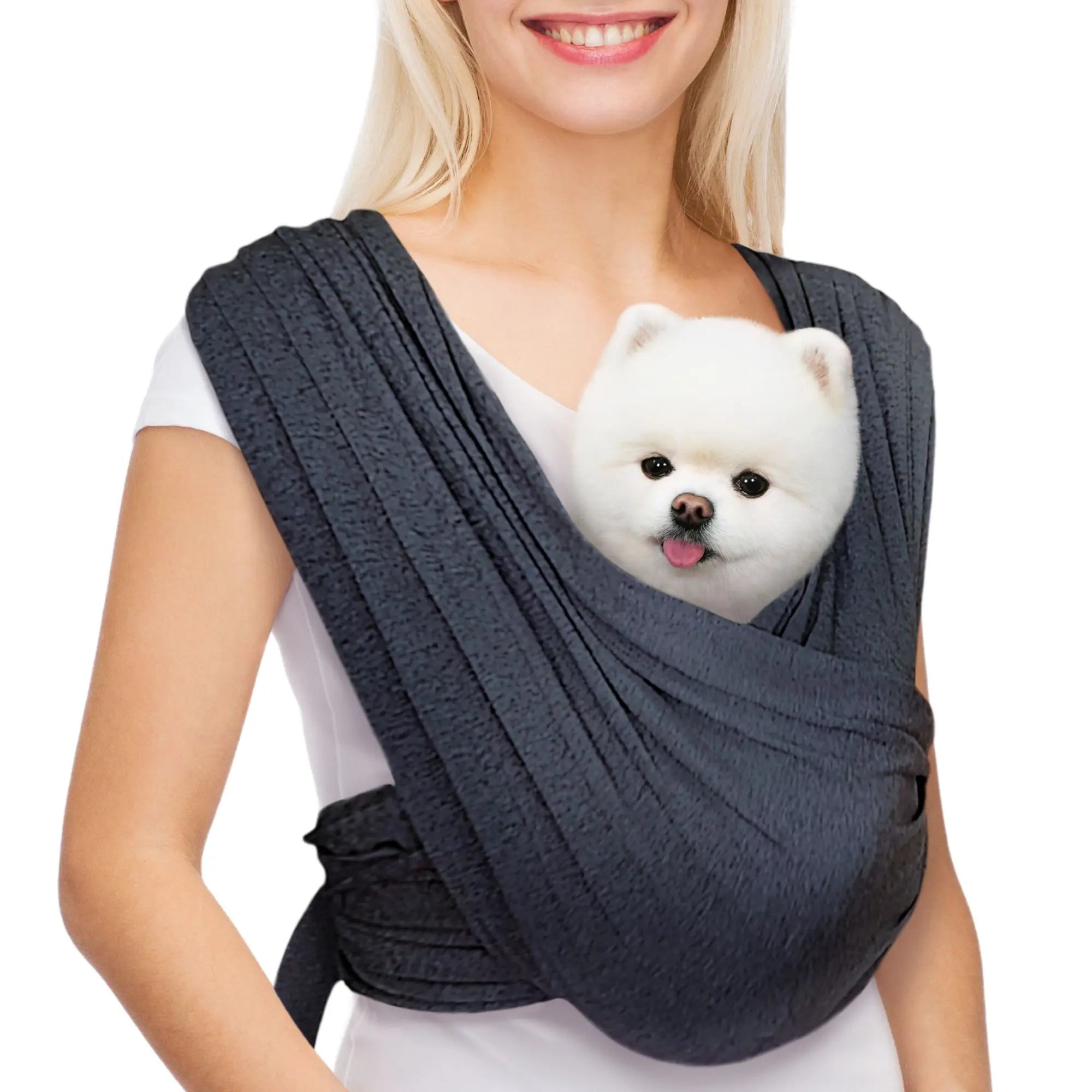 Flexible Pet Sling Carrier - Front Facing Hands-Free Cat Carrier for Small Pets