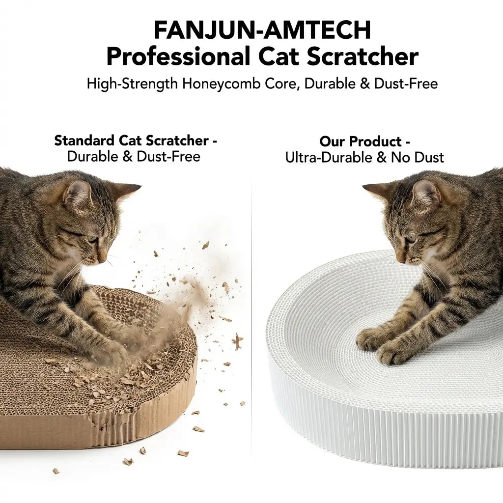 2-in-1 Cat Scratcher & Bed - Oval Corrugated Cardboard Scratch Pad with Anti-Slip Base for Indoor Cats