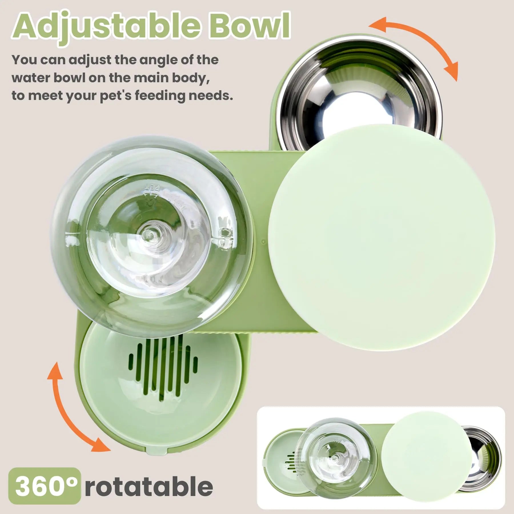 2 Pack Gravity Pet Feeder & Water Dispenser Set - Large Capacity Stainless Steel Bowls for Cats & Small Dogs
