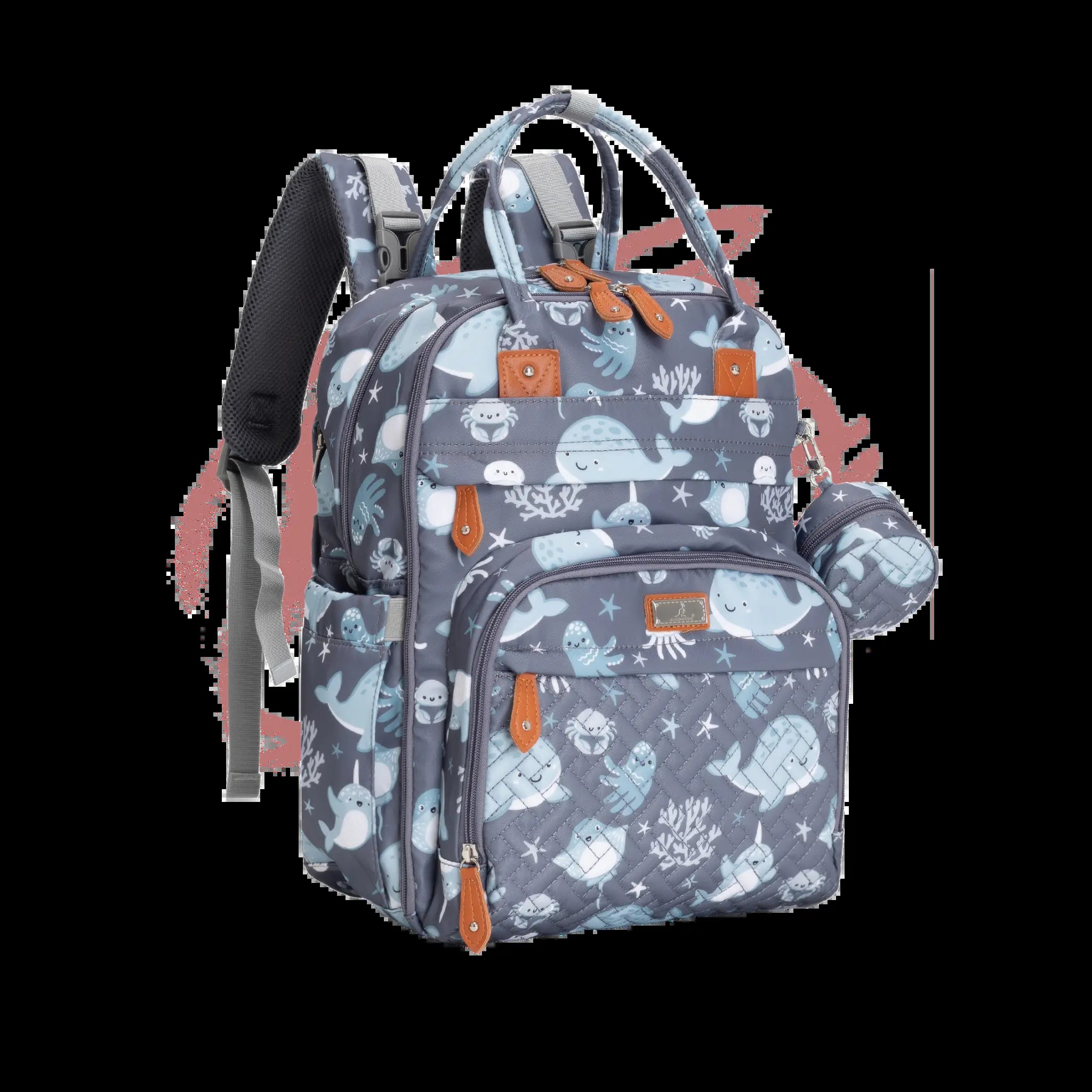 Babbleroo Original Diaper Bag - Waterproof Multi-Functional Travel Tote with Changing Pad for Moms