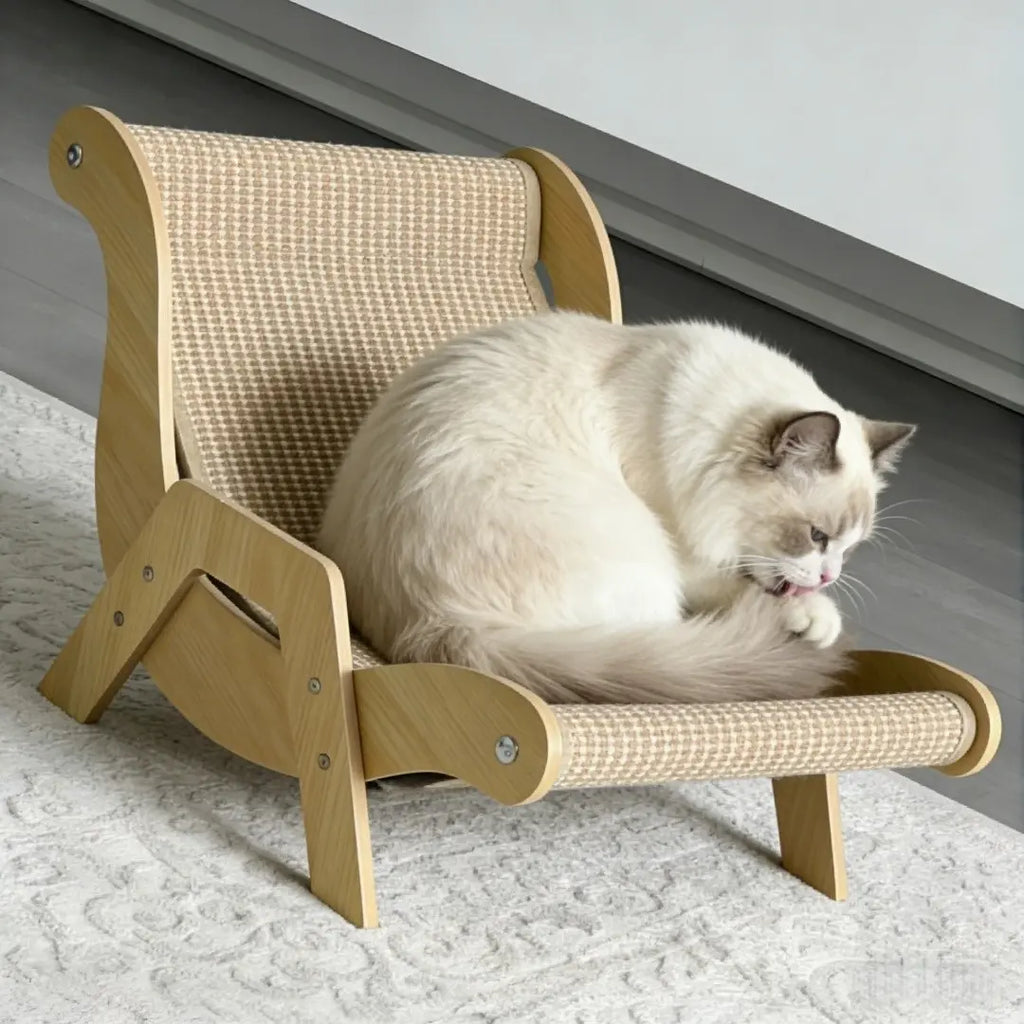 Multi-Functional Cat Scratching Rocker Bed - Natural Jute Indoor/Outdoor Pet Furniture (53x33x32cm)