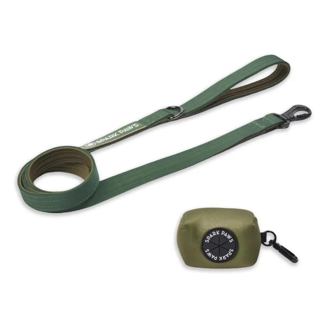 Spark Paws Premium Dog Leash & Poop Bag Set - Heavy-Duty Alloy Hook for Strong Dogs