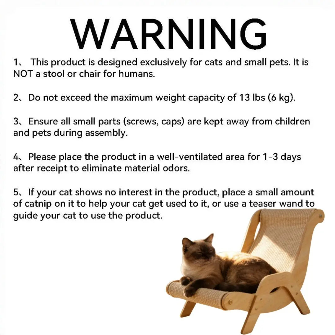 Multi-Functional Cat Scratching Rocker Bed - Natural Jute Indoor/Outdoor Pet Furniture (53x33x32cm)