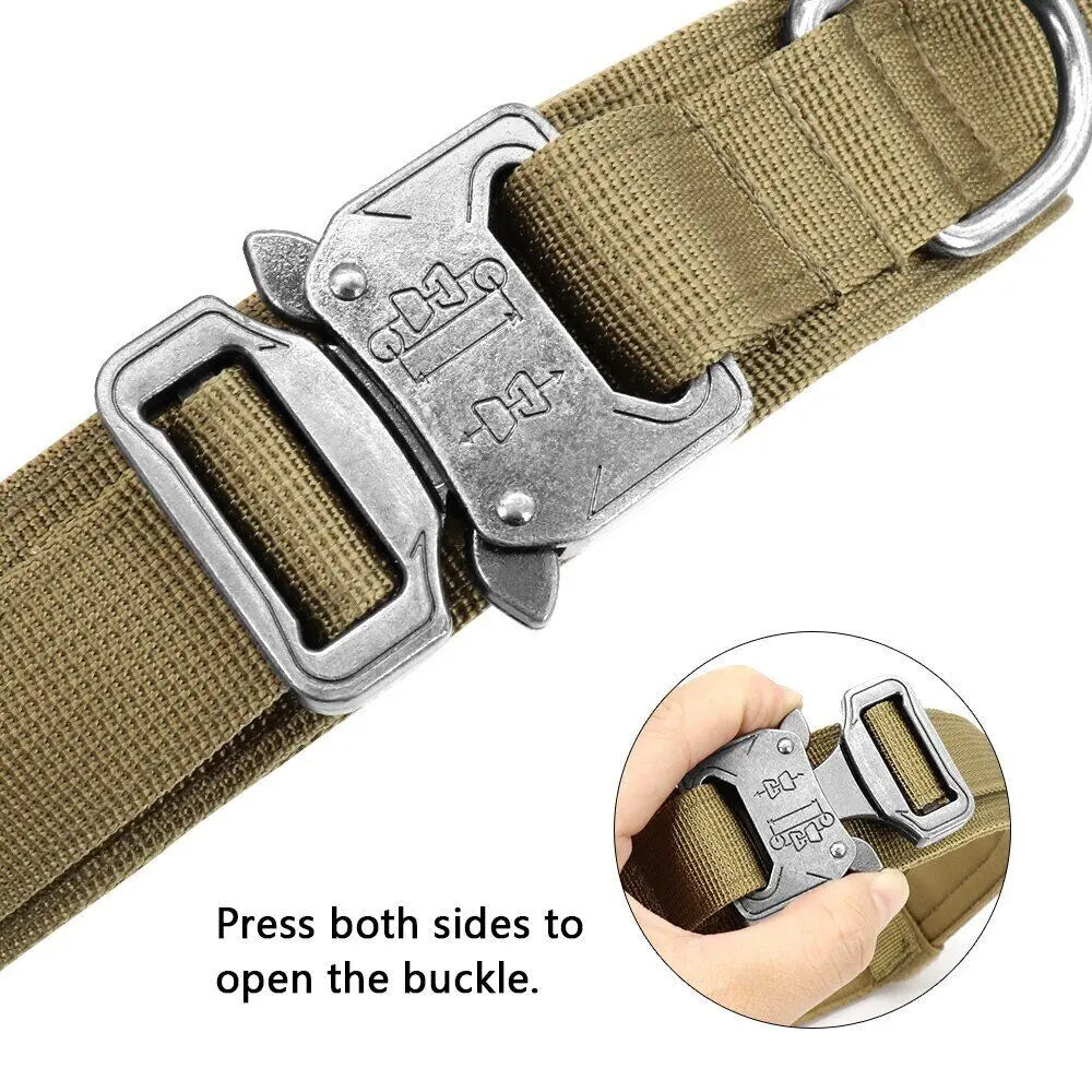 Adjustable Dog Collar with Handle - Durable Outdoor Pet Collar for Medium & Large Dogs