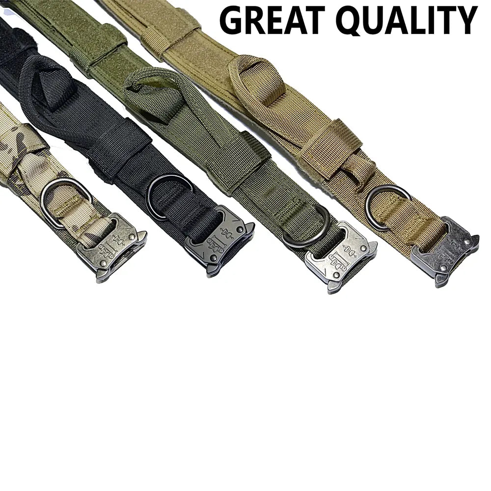 Adjustable Dog Collar with Handle - Durable Outdoor Pet Collar for Medium & Large Dogs