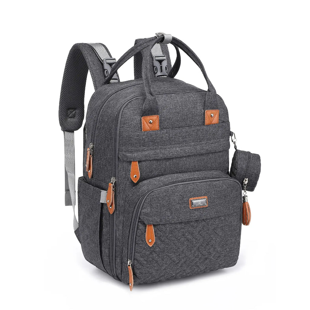 Babbleroo Original Diaper Bag - Waterproof Multi-Functional Travel Tote with Changing Pad for Moms