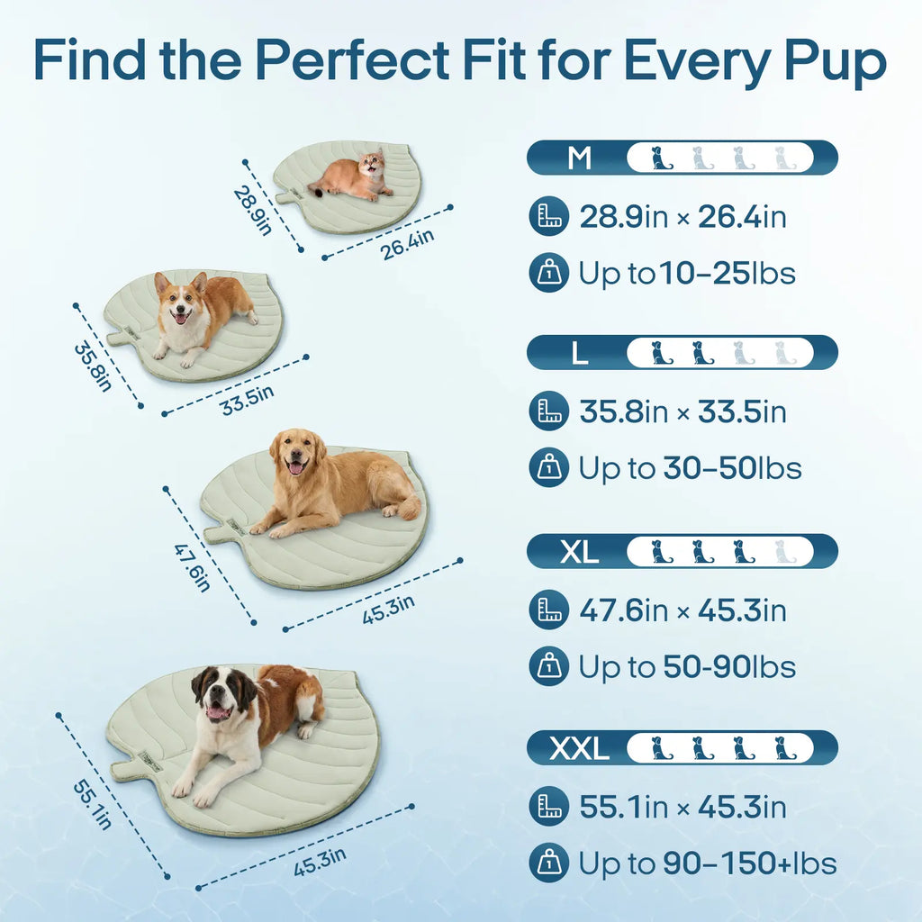 Eco-Friendly Gel-Free Cooling Pet Mat for Large Dogs - Portable Machine-Washable Pet Cooling Bed