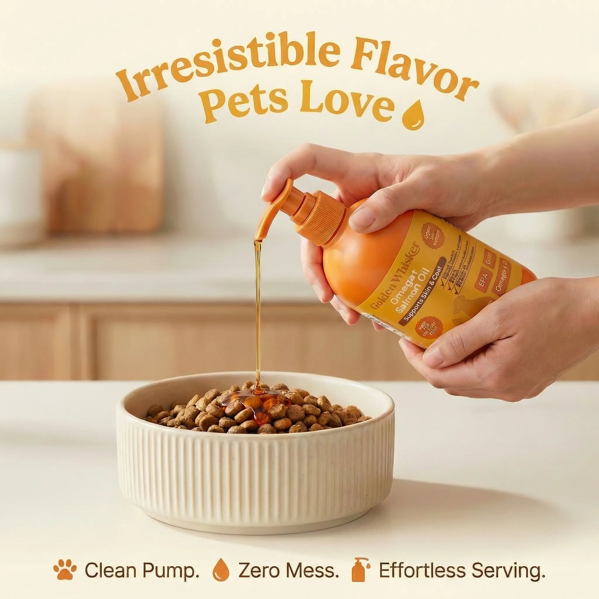 Golden Whisker Salmon Omega-3 Elixir for Cats & Dogs - Skin Coat & Joint Support with Taurine & Vitamin E