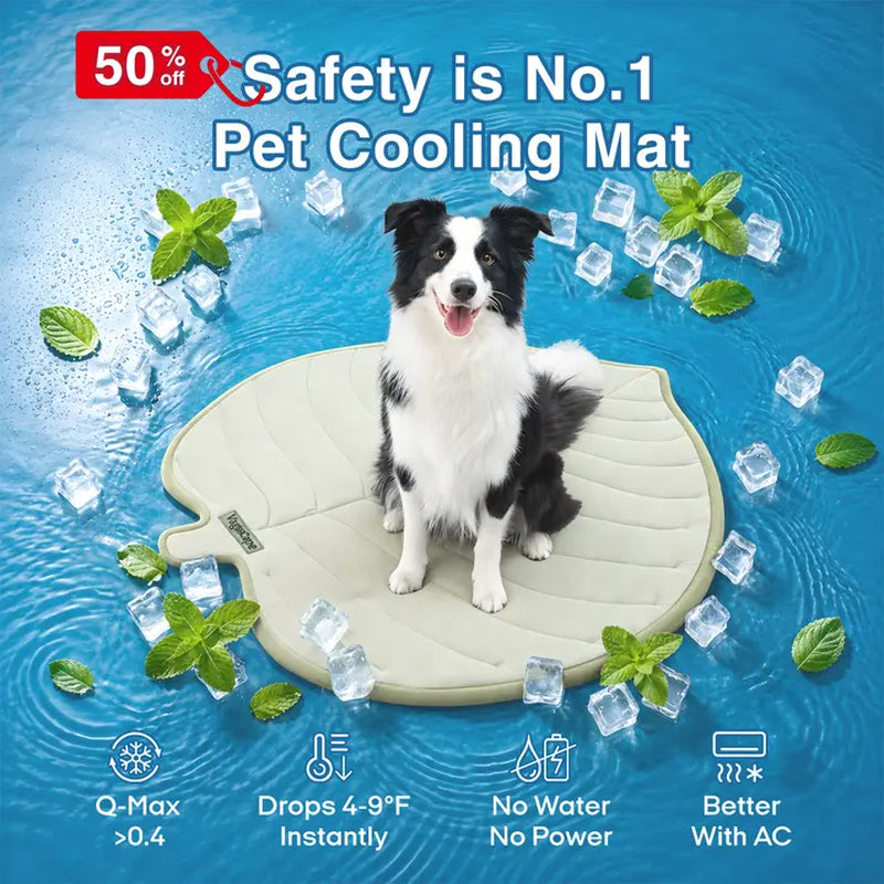 Eco-Friendly Gel-Free Cooling Pet Mat for Large Dogs - Portable Machine-Washable Pet Cooling Bed