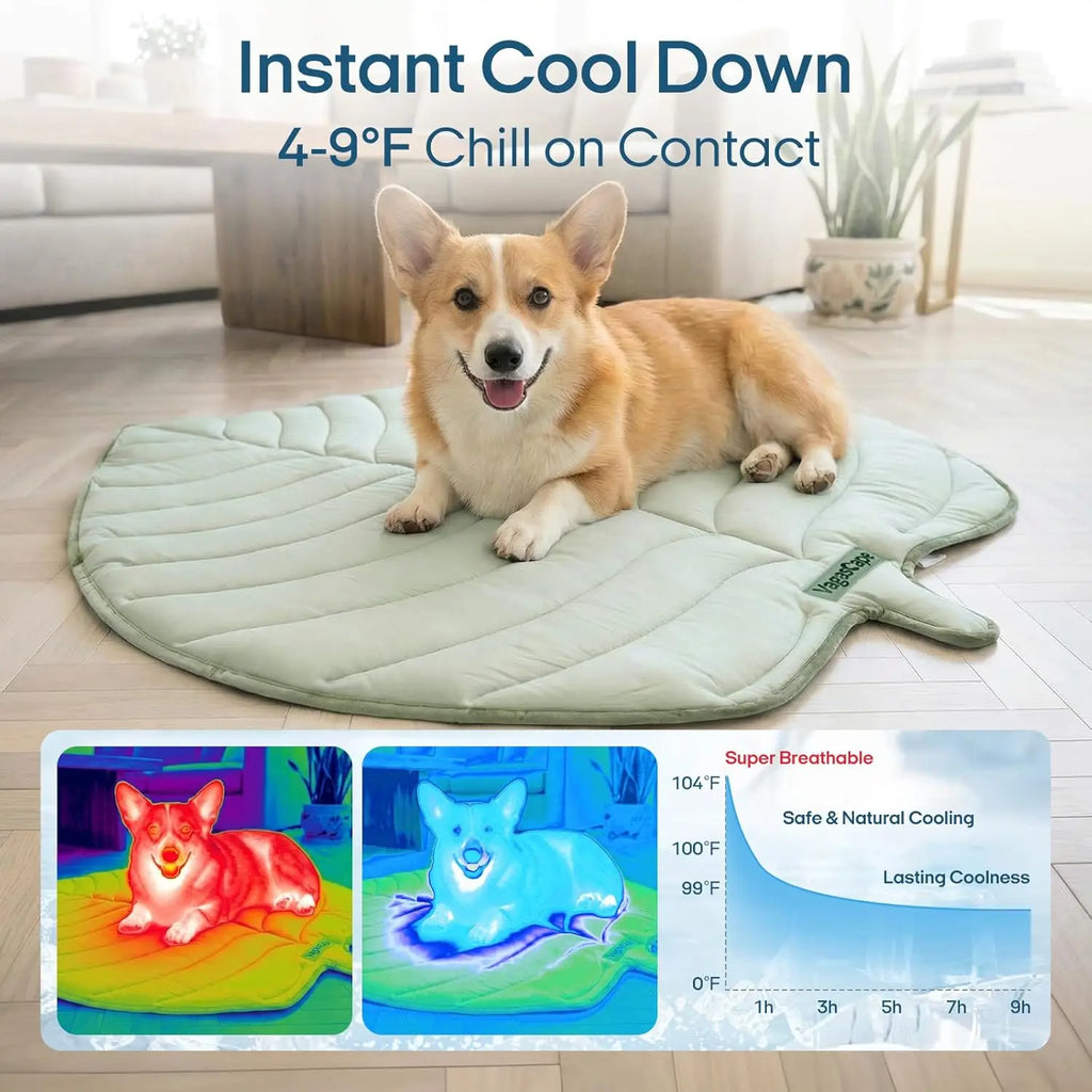Eco-Friendly Gel-Free Cooling Pet Mat for Large Dogs - Portable Machine-Washable Pet Cooling Bed