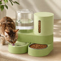 2 Pack Gravity Pet Feeder & Water Dispenser Set - Large Capacity Stainless Steel Bowls for Cats & Small Dogs