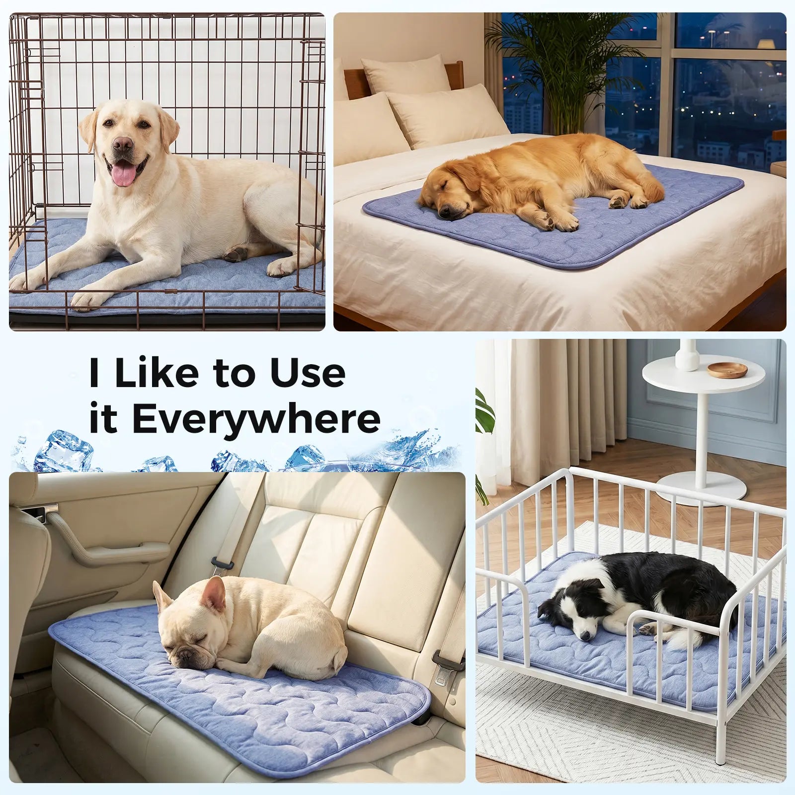 Dog Cooling Pad - Washable Non-Slip Nylon Mat for Large Dogs (Thin & Thick Options)