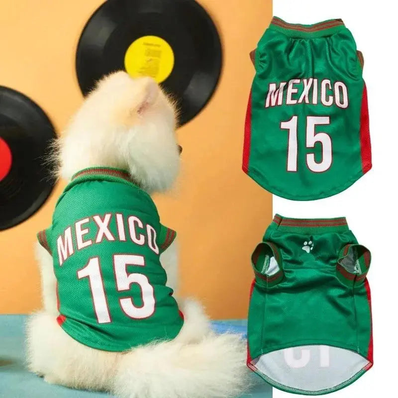 Soccer Style Pet Jersey Shirt - Lightweight Breathable Mesh Vest for Small Medium Dogs & Cats