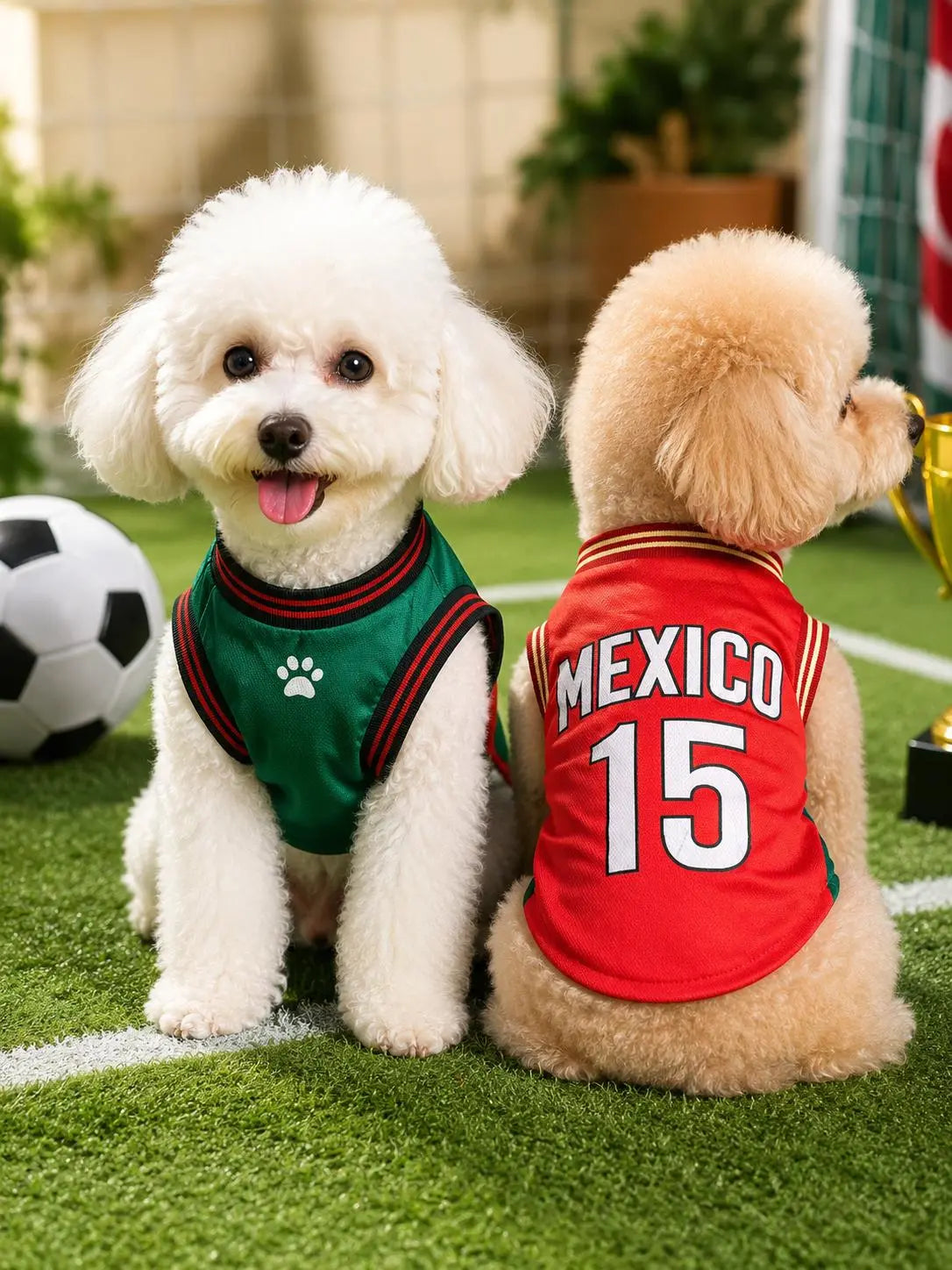 Soccer Style Pet Jersey Shirt - Lightweight Breathable Mesh Vest for Small Medium Dogs & Cats