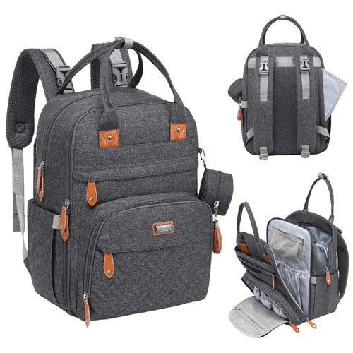Babbleroo Original Diaper Bag - Waterproof Multi-Functional Travel Tote with Changing Pad for Moms