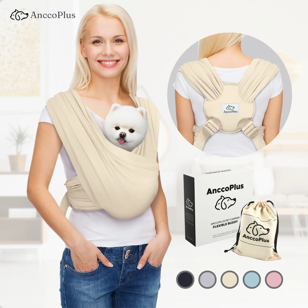 Flexible Pet Sling Carrier - Front Facing Hands-Free Cat Carrier for Small Pets
