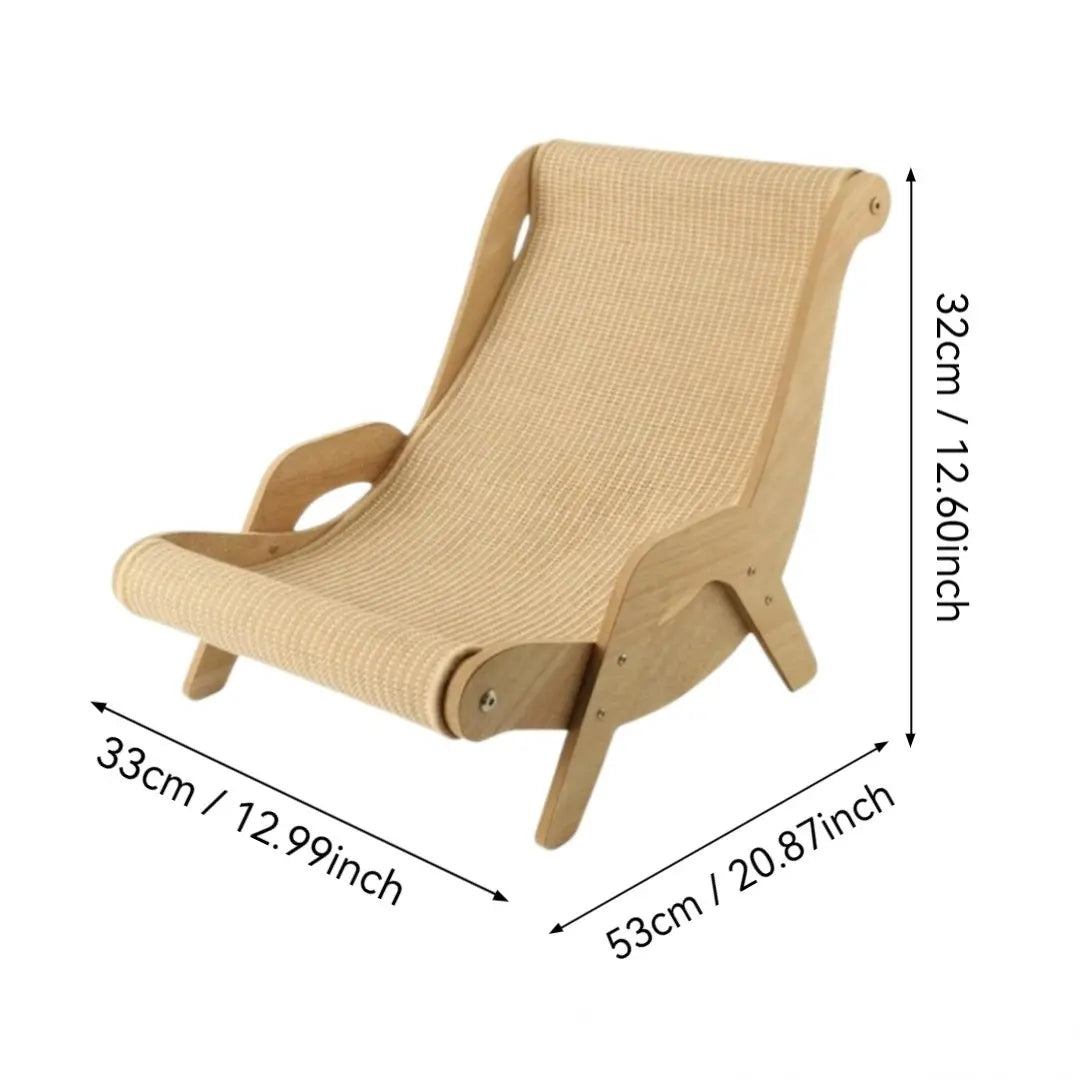 Multi-Functional Cat Scratching Rocker Bed - Natural Jute Indoor/Outdoor Pet Furniture (53x33x32cm)