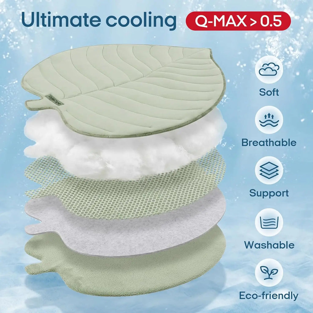 Eco-Friendly Gel-Free Cooling Pet Mat for Large Dogs - Portable Machine-Washable Pet Cooling Bed