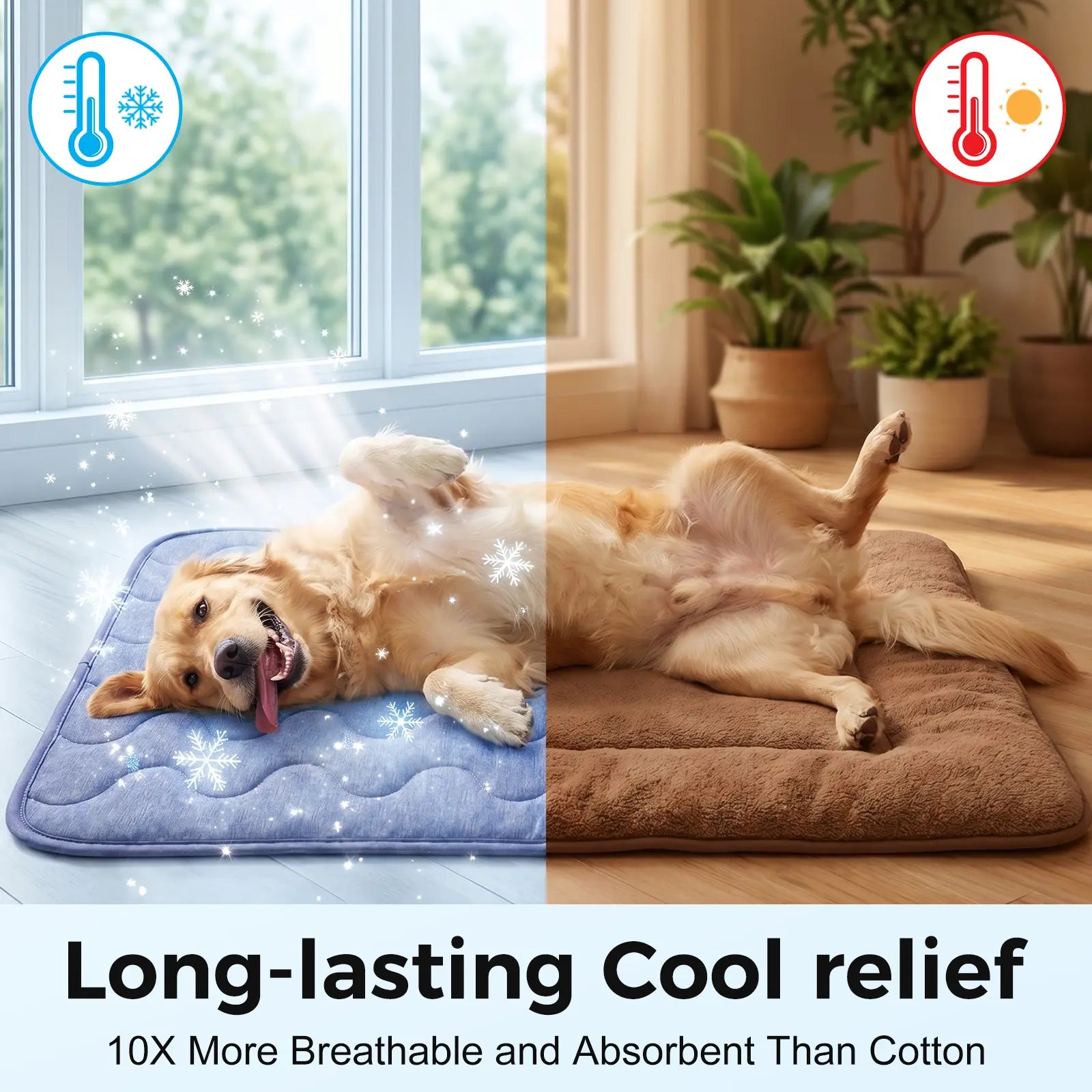 Dog Cooling Pad - Washable Non-Slip Nylon Mat for Large Dogs (Thin & Thick Options)