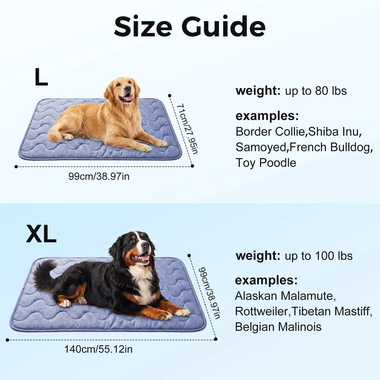 Dog Cooling Pad - Washable Non-Slip Nylon Mat for Large Dogs (Thin & Thick Options)