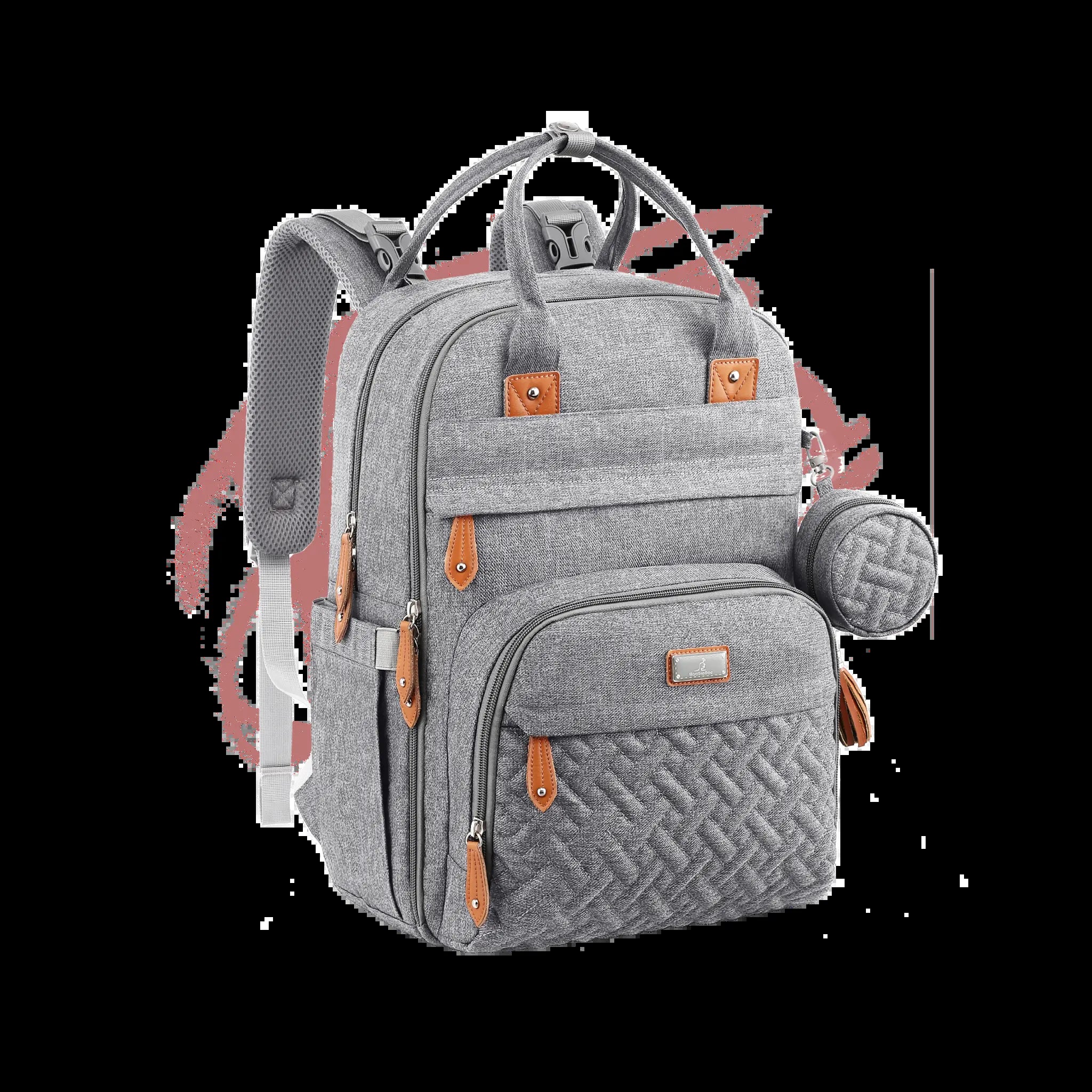 Babbleroo Original Diaper Bag - Waterproof Multi-Functional Travel Tote with Changing Pad for Moms