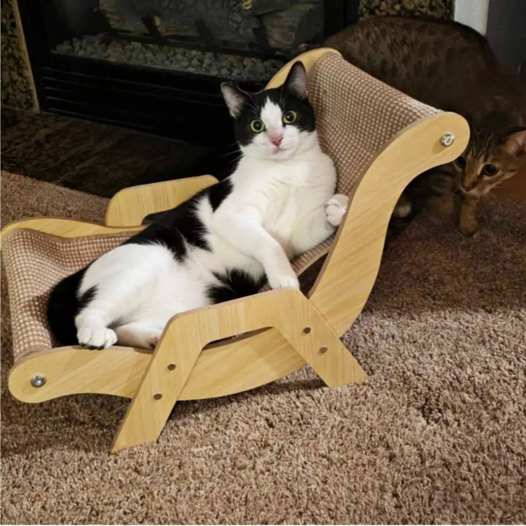Multi-Functional Cat Scratching Rocker Bed - Natural Jute Indoor/Outdoor Pet Furniture (53x33x32cm)
