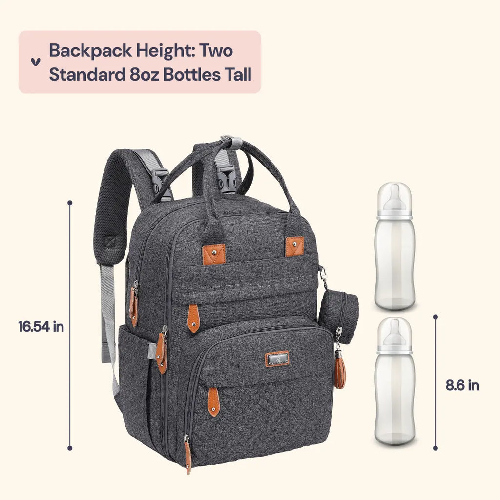 Babbleroo Original Diaper Bag - Waterproof Multi-Functional Travel Tote with Changing Pad for Moms