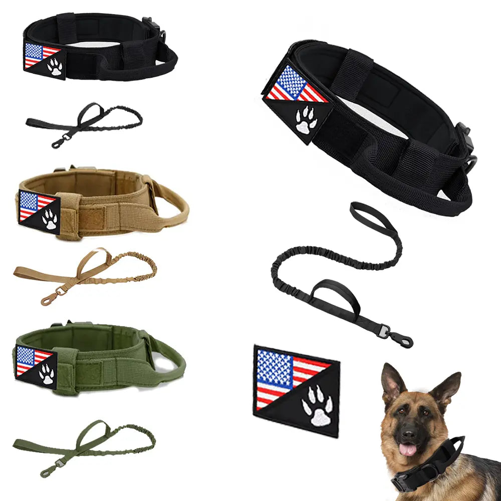 Adjustable Dog Collar with Handle - Durable Outdoor Pet Collar for Medium & Large Dogs