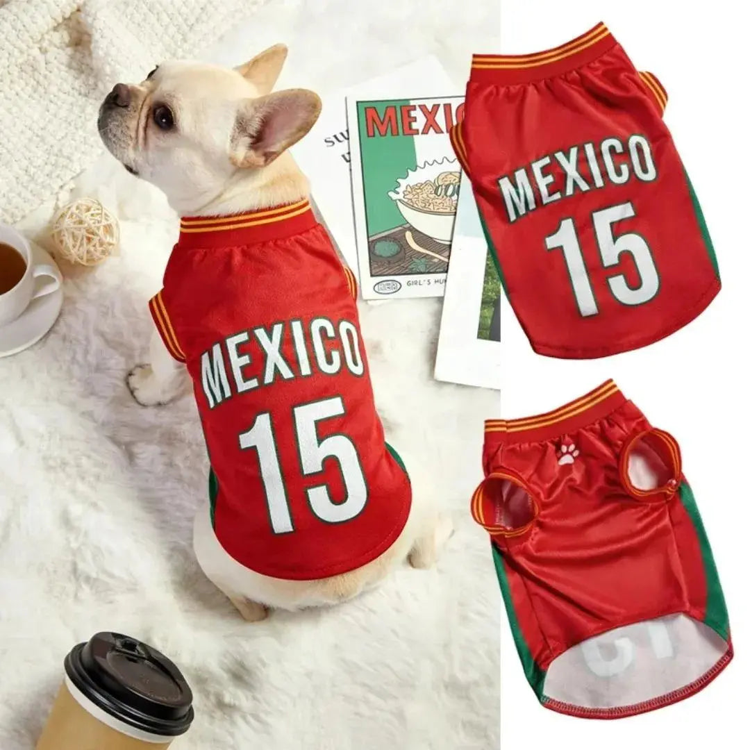 Soccer Style Pet Jersey Shirt - Lightweight Breathable Mesh Vest for Small Medium Dogs & Cats