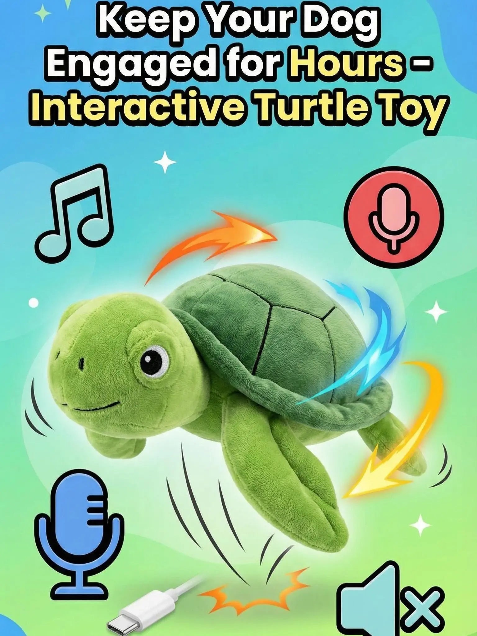 Motion Activated Interactive Dog Ball - Rechargeable Automatic Rolling Squeaky Toy for Dogs & Cats