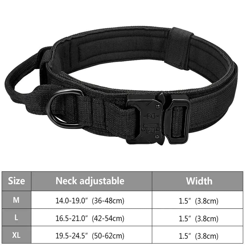 Adjustable Dog Collar with Handle - Durable Outdoor Pet Collar for Medium & Large Dogs