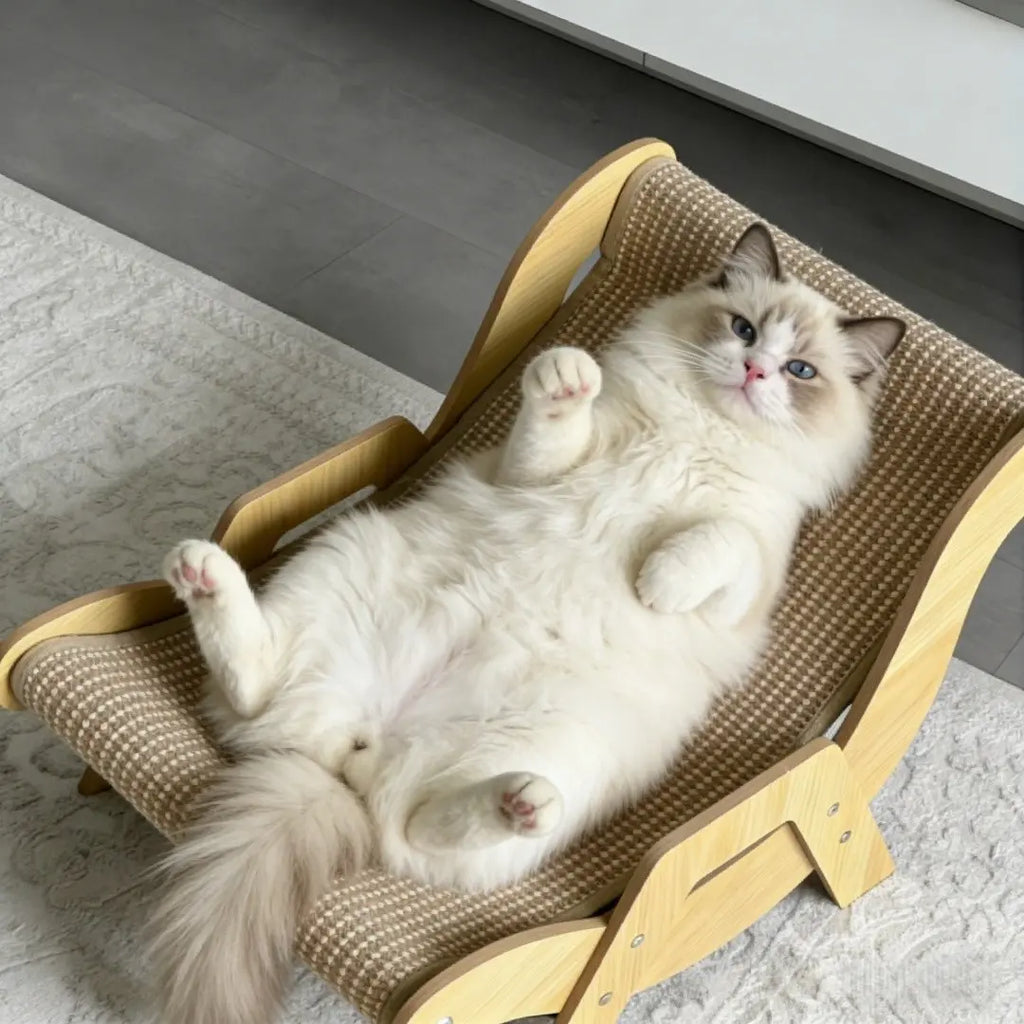 Multi-Functional Cat Scratching Rocker Bed - Natural Jute Indoor/Outdoor Pet Furniture (53x33x32cm)